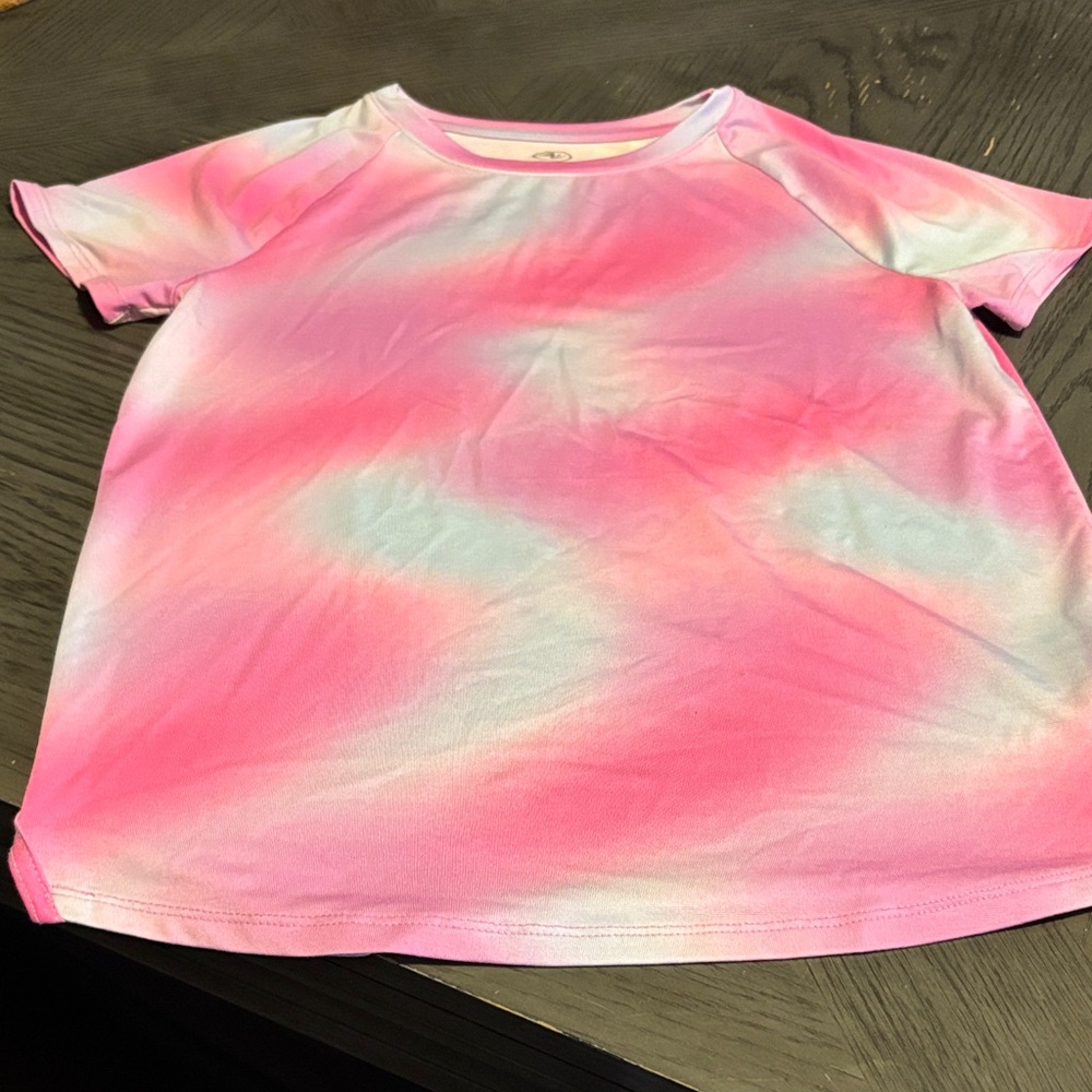 Athletic Works Kids Pink and White Tie-Dye Tee